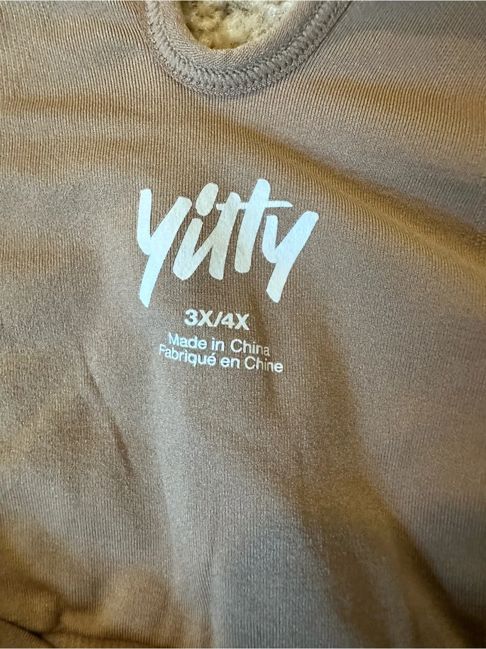 YITTY Moody Taupe Nearly Naked Plunge Bralette Shapewear, 3x/4x